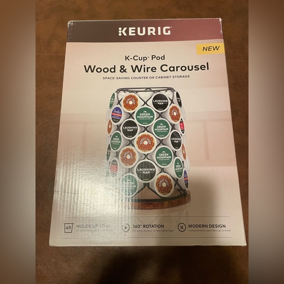 Keurig wood and wire carousel k-cup pod storage. - Picture 2 of 7